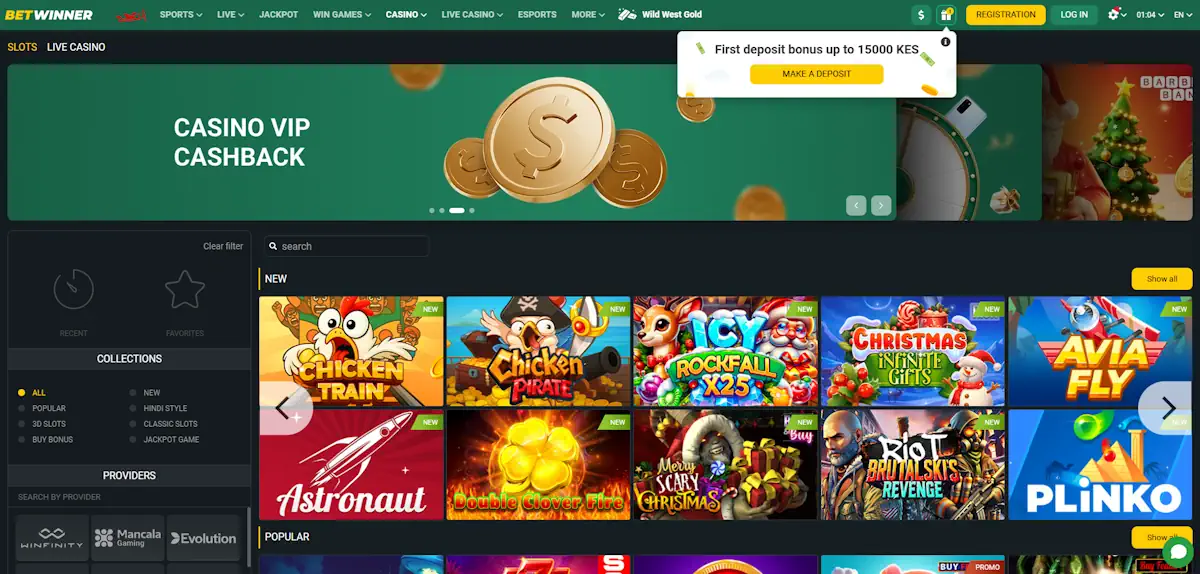 BetWinner Sportsbook and Casino Screenshot